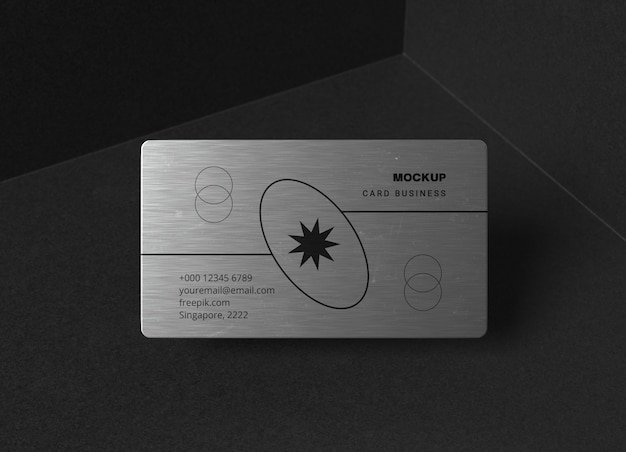 Metal business card mockup design