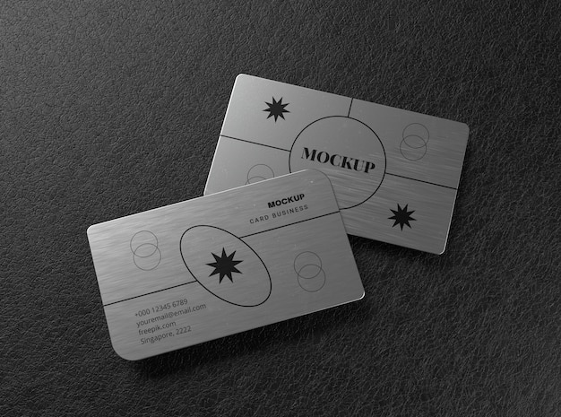 Metal business card mockup design