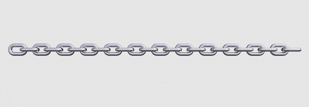 PSD metal chain isolated on white 3d render