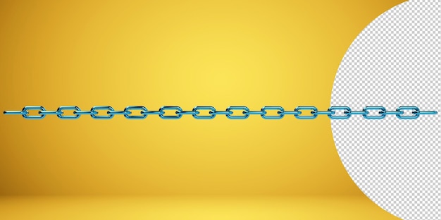 PSD metal chain links. 3d rendering illustration isolated on transparent background png