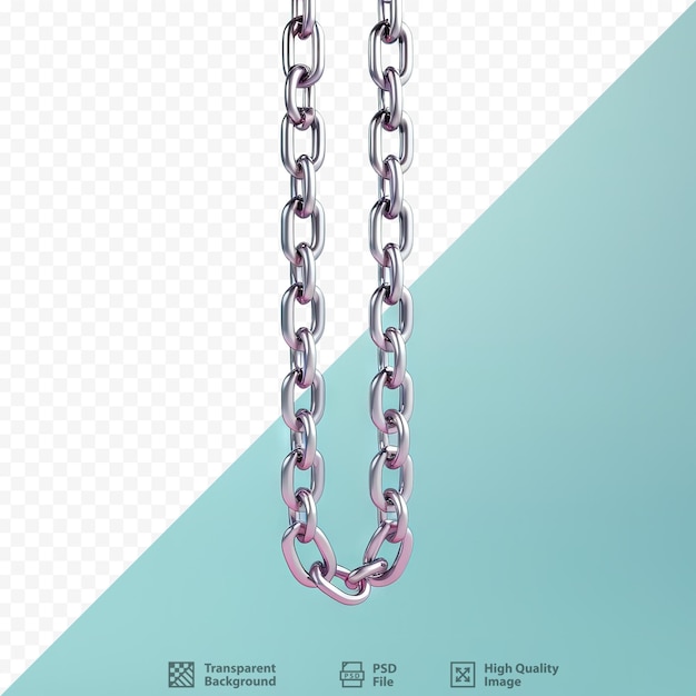 PSD metal chain on transparent background with clipping path