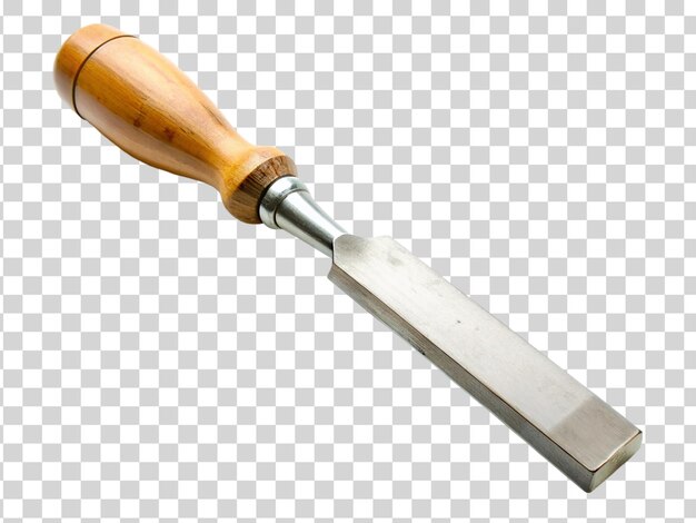 PSD Металлический длинник с деревянной ручкой, изолированным на прозрачном фоне