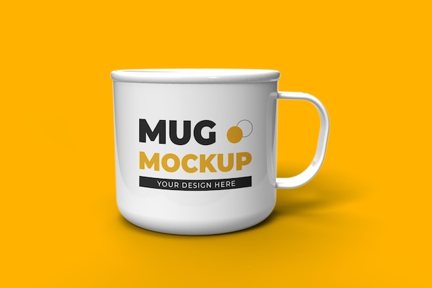 Metal coffee mug mockup