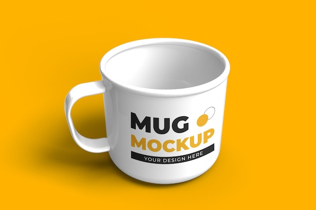 Metal coffee mug mockup