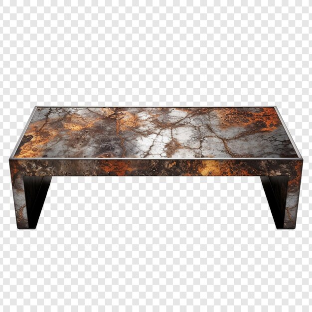 PSD metal a coffee table isolated on transparent background