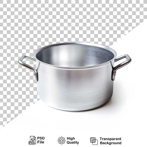 PSD metal cooking pot isolated on transparent background