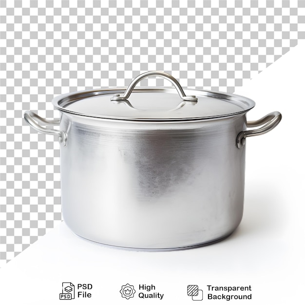 PSD metal cooking pot isolated on transparent background