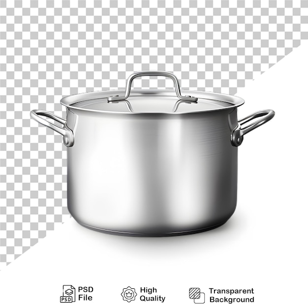 PSD metal cooking pot isolated on transparent background