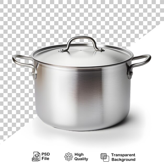 Metal cooking pot isolated on transparent background
