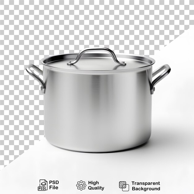 PSD metal cooking pot isolated on transparent background
