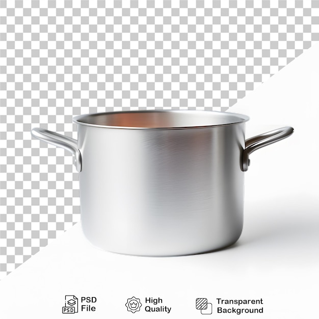 PSD metal cooking pot isolated on transparent background