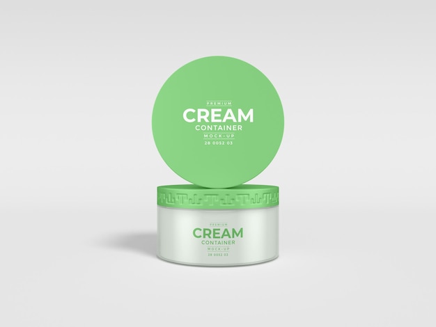 Metal cosmetic cream container packaging mockup