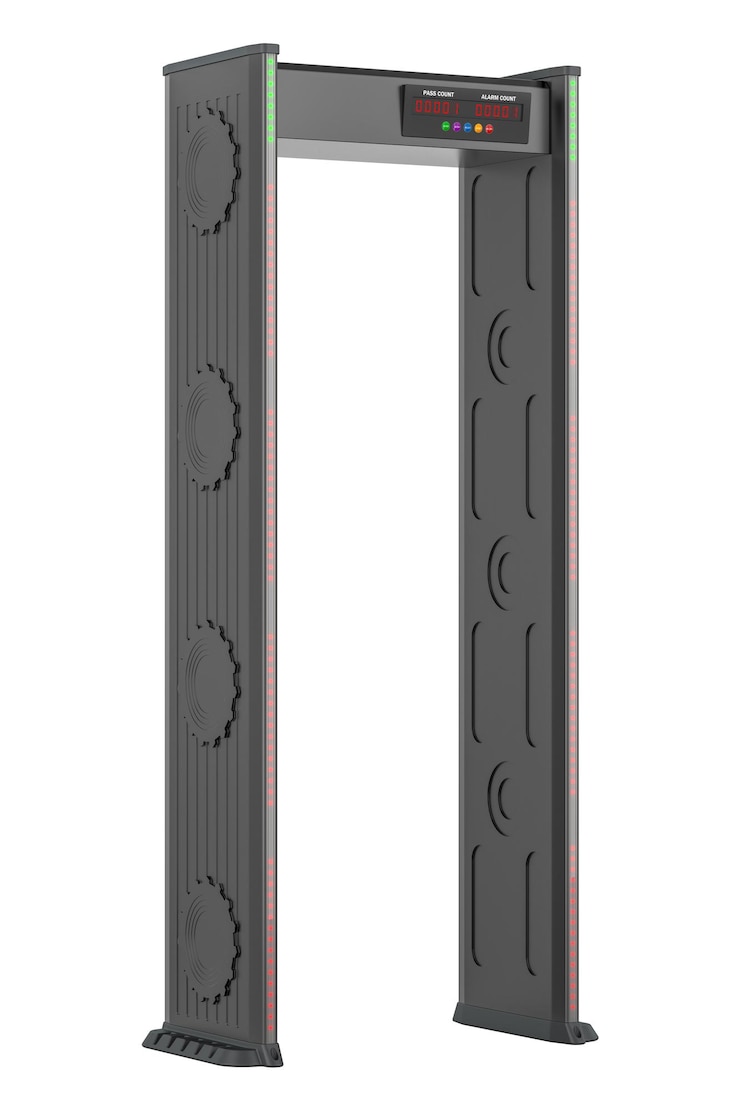PSD metal detector door frame 3d rendering isolated on transparent background