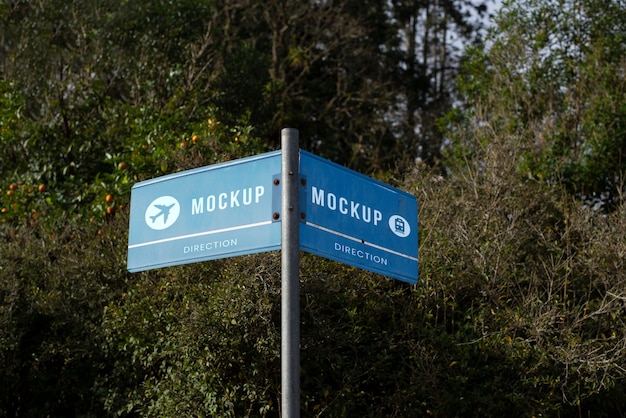 Metal direction signboard mock-up design