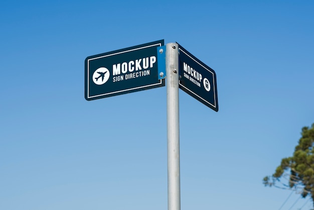 Metal direction signboard mock-up design