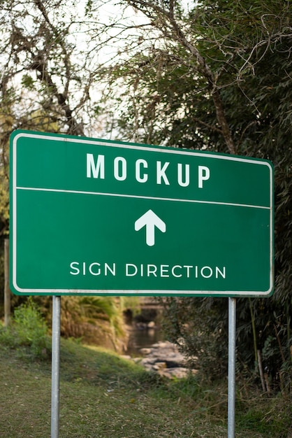 metal direction signboard mock-up design