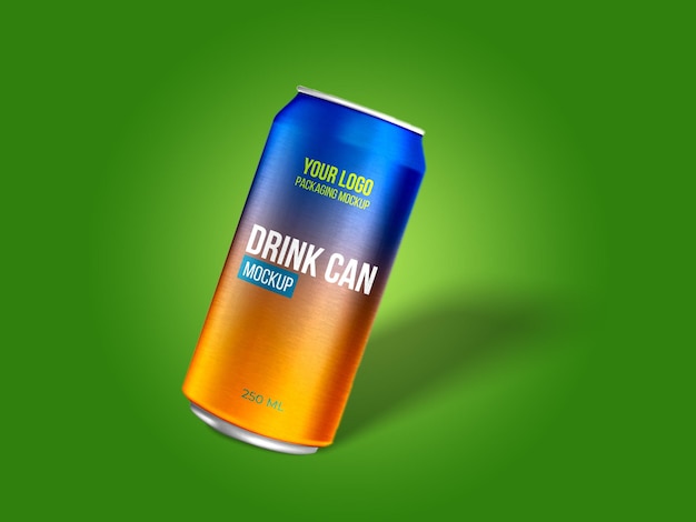 PSD metal drink can mockups