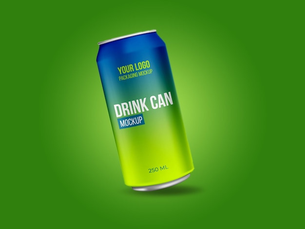 PSD metal drink can mockups