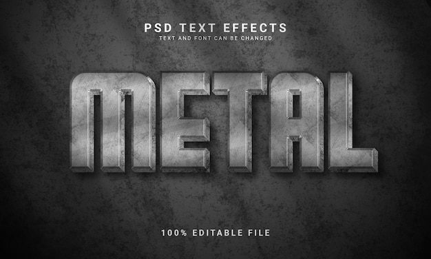 metal editable 3d text effect