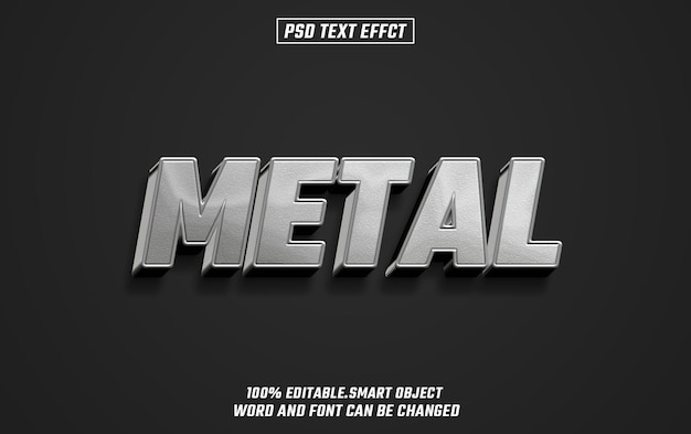 metal editable text font effect 3d text for title
