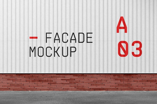 PSD metal facade mockup