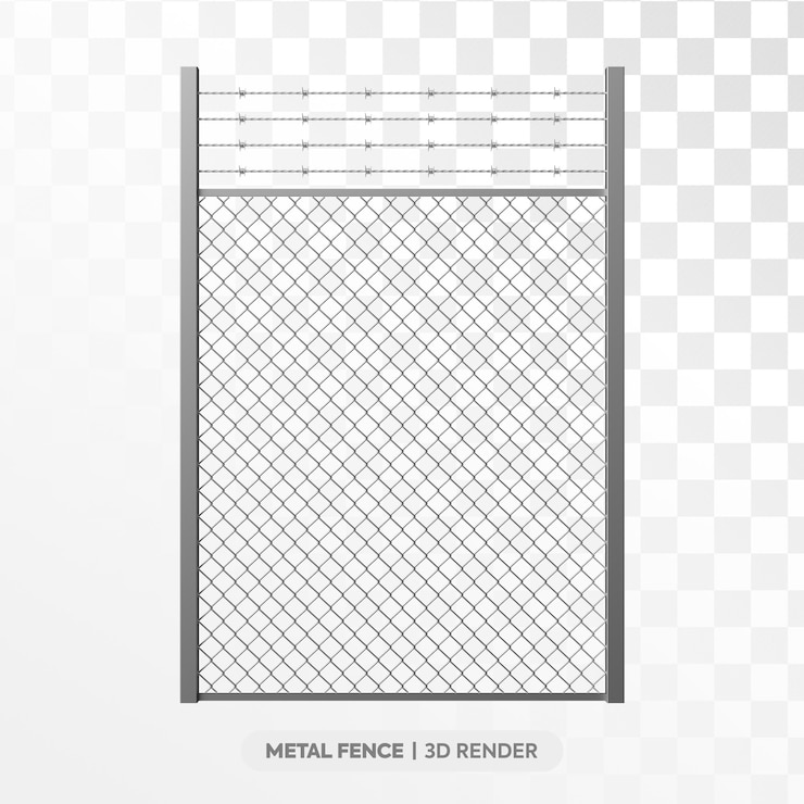 PSD metal fence structure 3d render