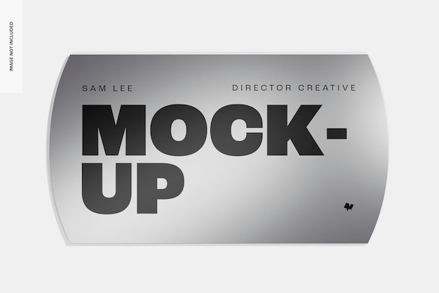 Metal Finish Business Card Mockup, Top View