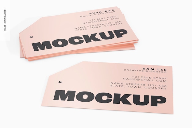 Metal finish presentation card mockup, stacked