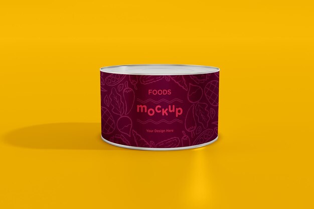 Metal Food Tin Packaging Mockup Design PSD