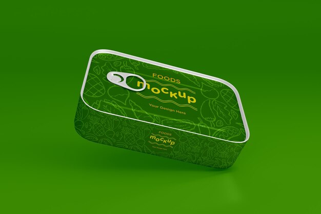 Metal Food Tin Packaging Mockup Design PSD