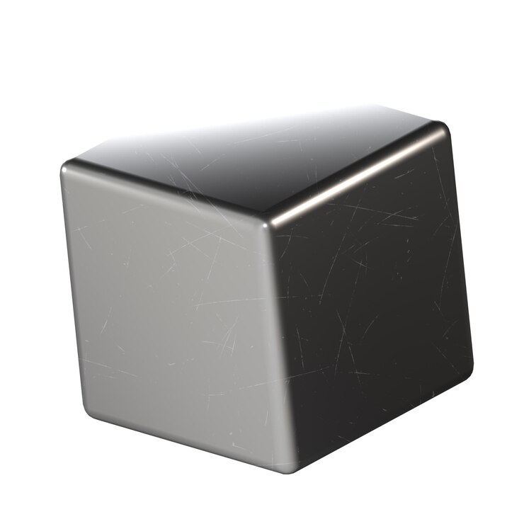 PSD metal geometric abstract 3d object steel shapetextured