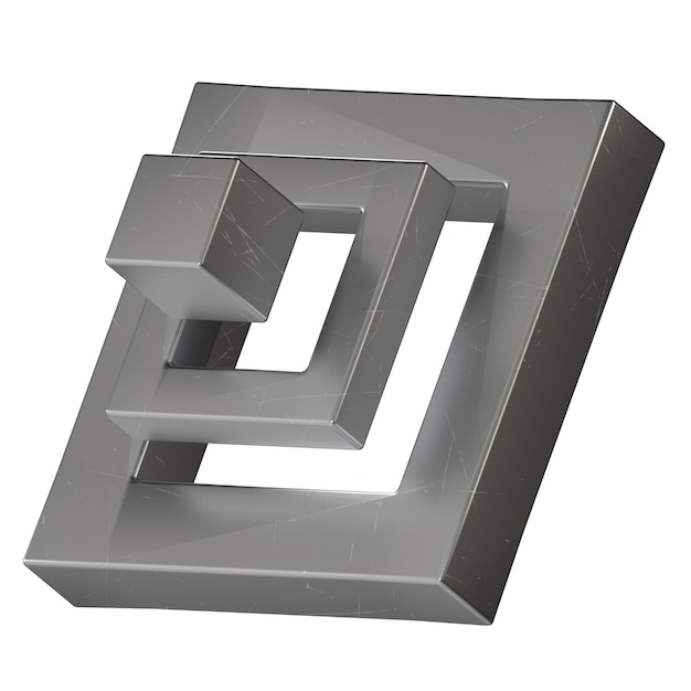 金屬幾何學抽象 3D 物件鋼材形狀