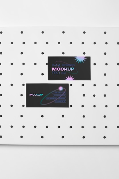 Metal grid and stationery mockup