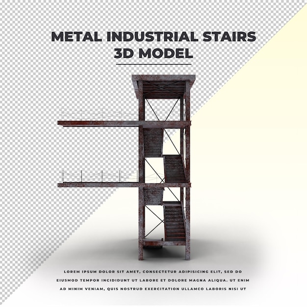 PSD metal industrial stairs