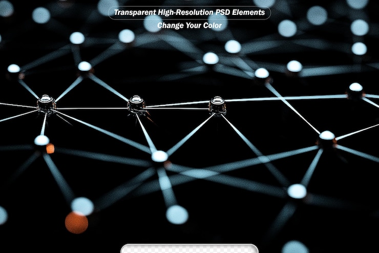 PSD металлическая информация соединяет точки плексуса 3d анимация 3d рендеринг