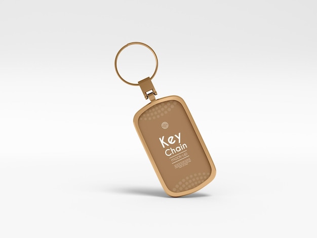 PSD metal keychain branding mockup