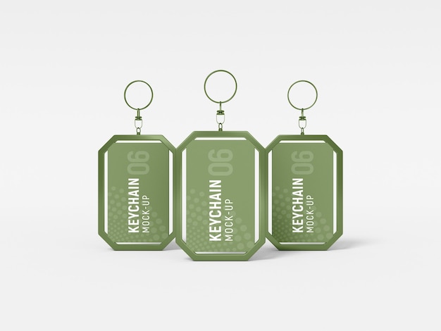 Metal keychain branding mockup