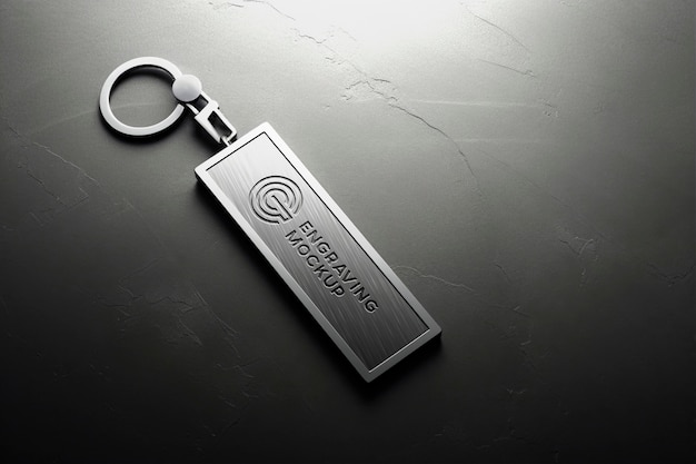 PSD metal keychain mockup