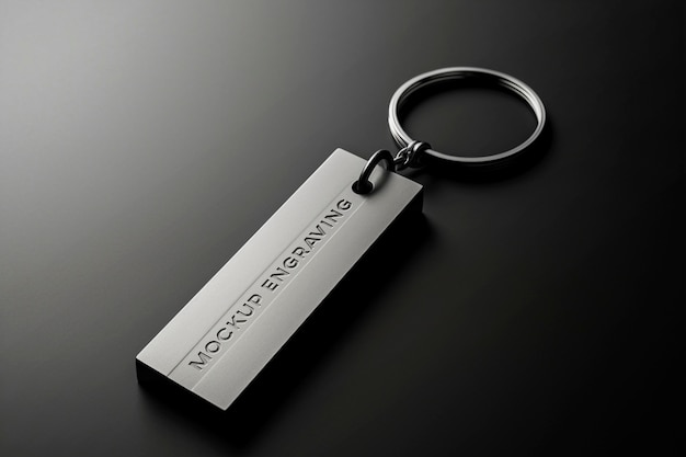 PSD metal keychain mockup