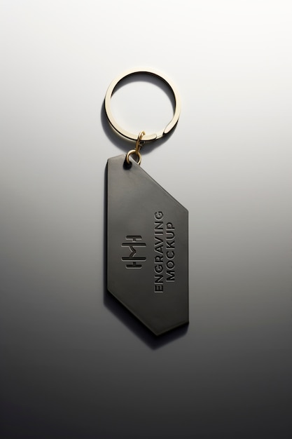 PSD metal keychain mockup