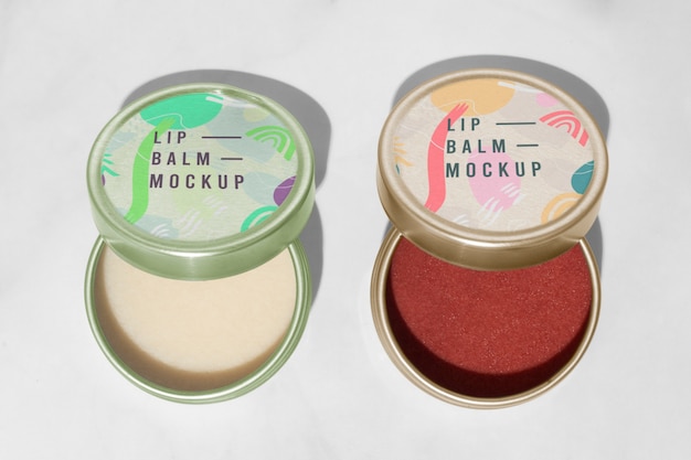 PSD metal lip balm container mock-up