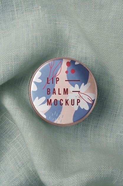 PSD metal lip balm container mock-up