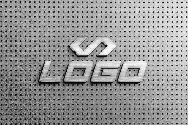 PSD metal logo effect mockup