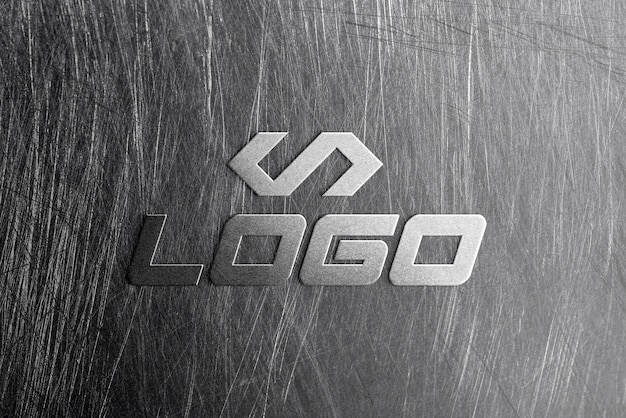 PSD metal logo effect mockup