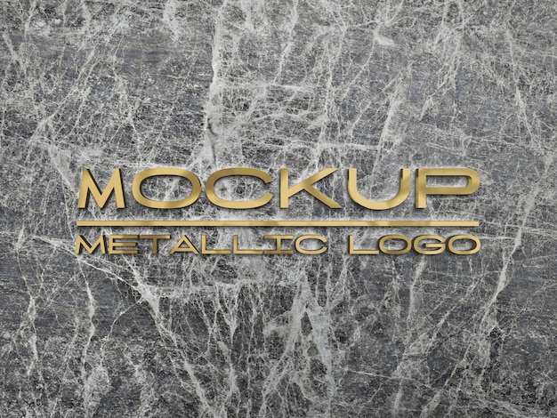 PSD metal logo mockup design