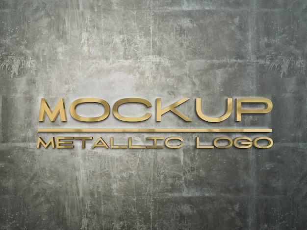 PSD metal logo mockup design