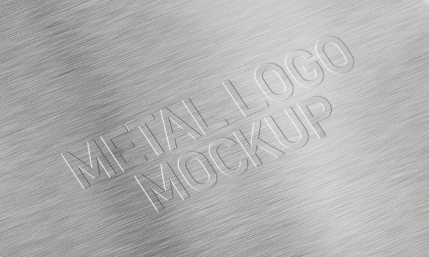 PSD metal logo mockup