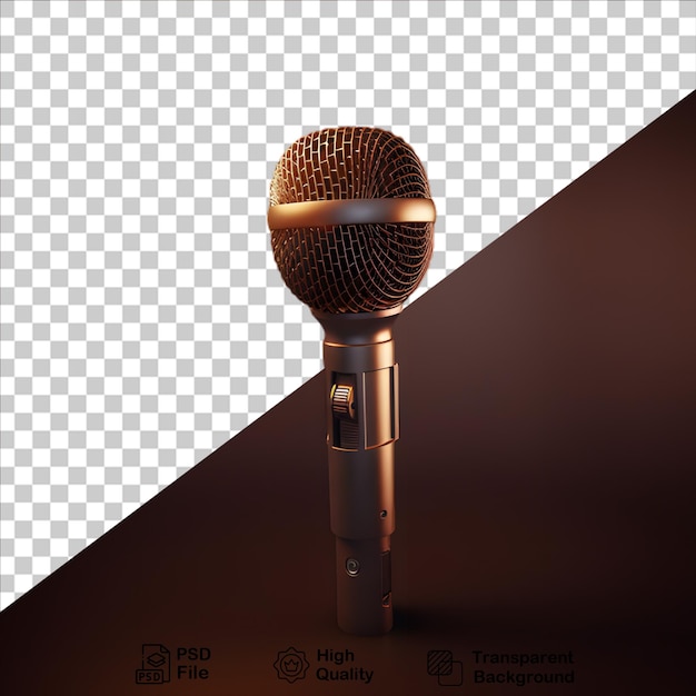 Metal microphone isolated on transparent background include png file