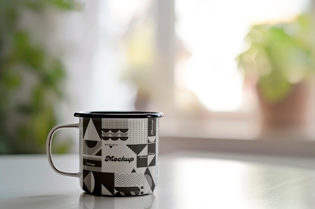 PSD metal mug branding mockup