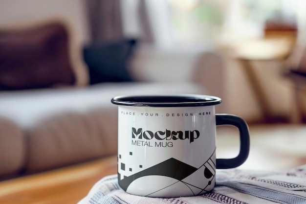 PSD metal mug branding mockup